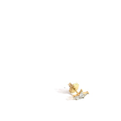 18k Yellow Gold .35ct G SI1 Trapezoid Diamond Single Stud Earring