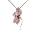 Ladies 18k White Gold Pink Sapphire and Diamond necklace