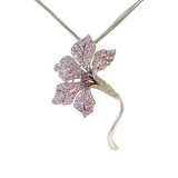 Ladies 18k White Gold Pink Sapphire and Diamond necklace