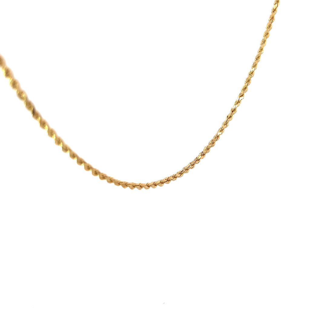 14k Yellow Gold 3.7 gram Rope Chain 18"inch 2.5mm