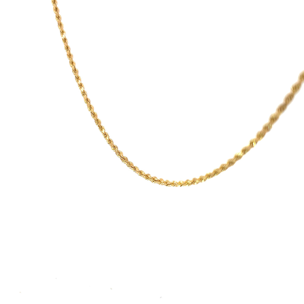 14k Yellow Gold 3.7 gram Rope Chain 18"inch 2.5mm