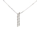 18k White Gold .70ct GVS2 Round  Diamond Dangle Necklace