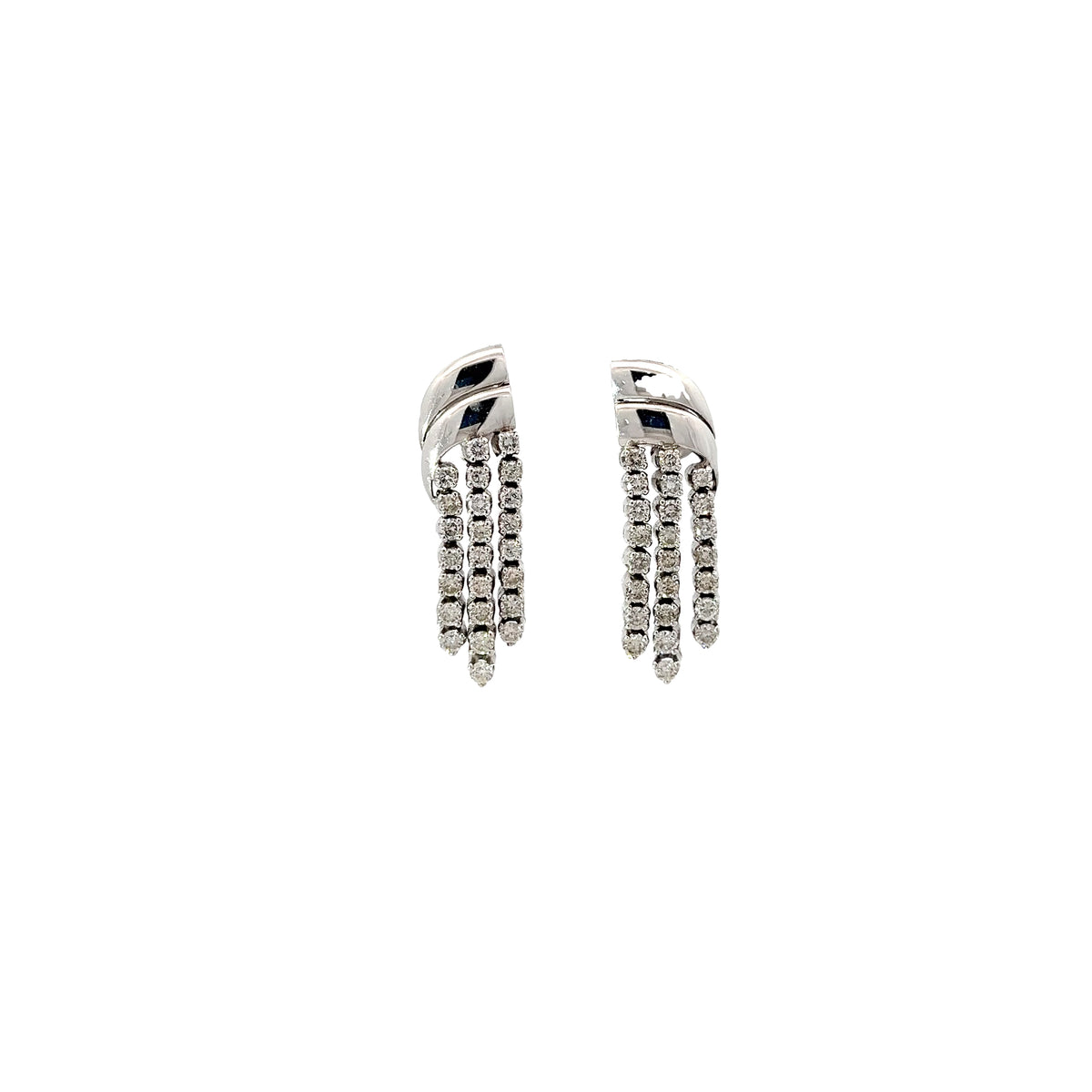 18k White Gold 1.25ct G VS2 Round Diamond Drop Earrings