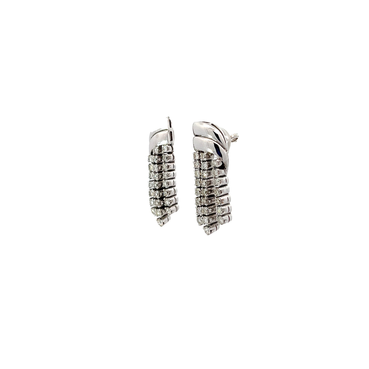 18k White Gold 1.25ct G VS2 Round Diamond Drop Earrings