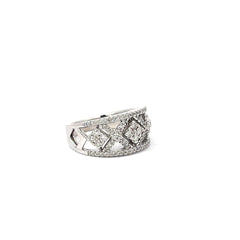 10k White Gold .75ct H SI1 Round Diamond X O Diamond Ring