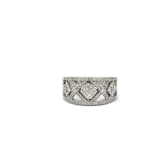 10k White Gold .75ct H SI1 Round Diamond X O Diamond Ring