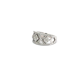 10k White Gold .75ct H SI1 Round Diamond X O Diamond Ring