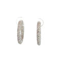 14k White Gold 1.50ct H SI1 Round Diamond Pave Hoop Earrings 3/4"