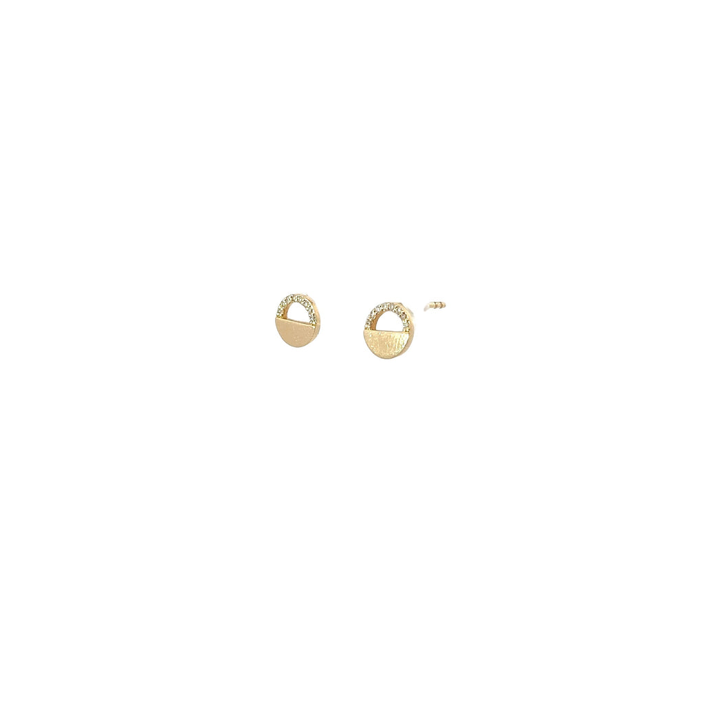 14k Yellow Gold .10ct G SI1 Round Diamond  Stud Earrings