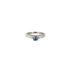 14k white gold 1.00ct Ceylon Sapphire and Diamond ring