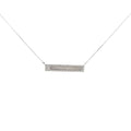 14k White and Yellow Gold Engravable ID Plate with .10ct Round Diamond Necklace 2.1 gram