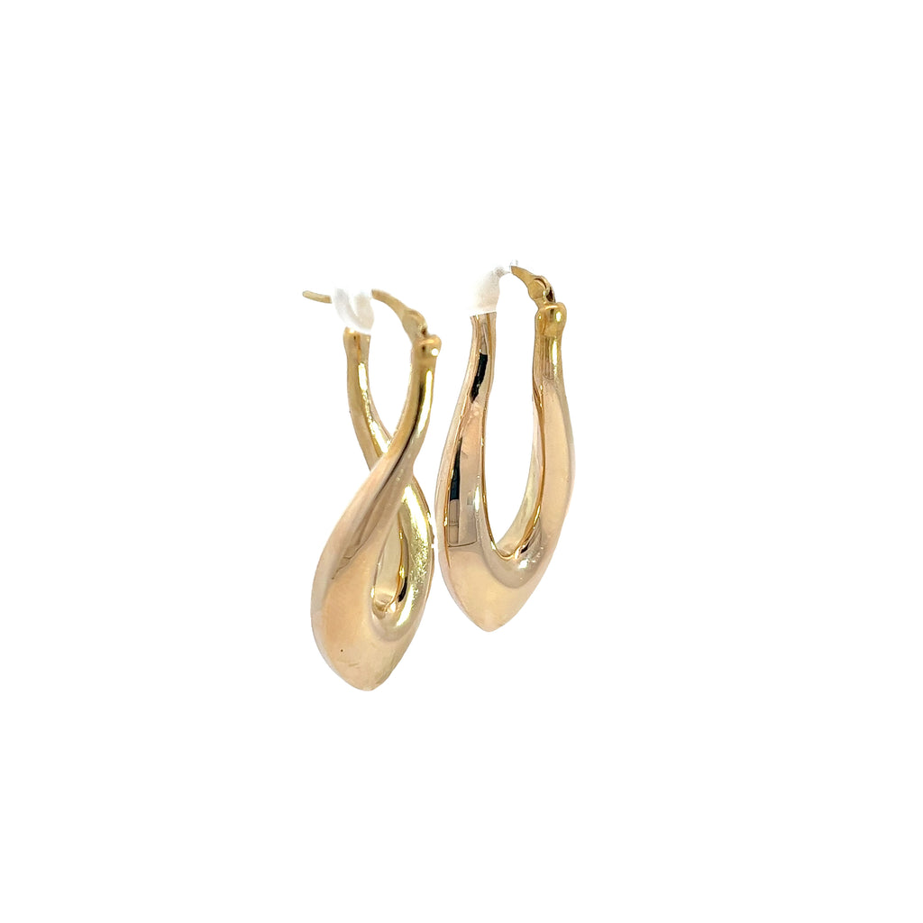 14K YELLOW GOLD 3.40 GRAM HALF TWISTED EARRING 1/2 INCH
