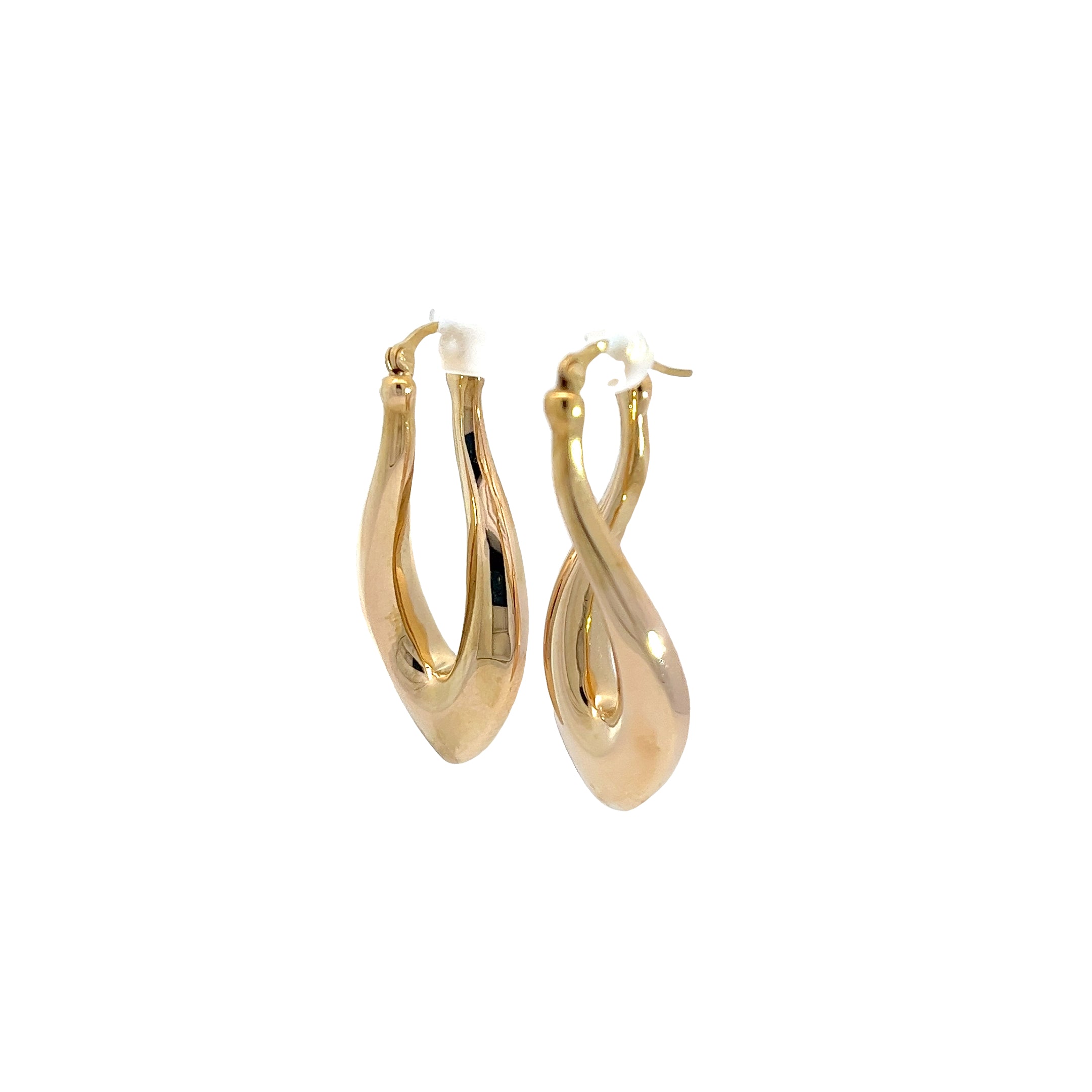14K YELLOW GOLD 3.40 GRAM HALF TWISTED EARRING 1/2 INCH
