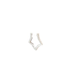 14k White Gold .05ct G SI1 Round Diamond Star Huggie Earring (Single Pair) 1/2 inch 1.5mm