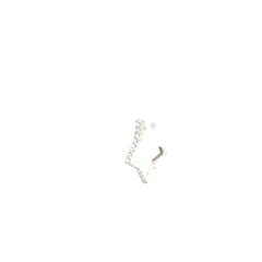14k White Gold .05ct G SI1 Round Diamond Star Huggie Earring (Single Pair) 1/2 inch 1.5mm