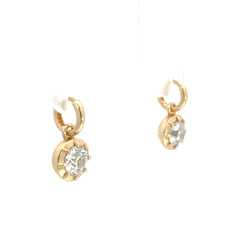 18k Yellow Gold 2.50ct H VS2 Old Mine Cut Diamond Dangle Jacket