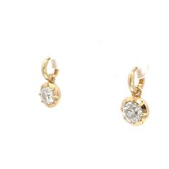 18k Yellow Gold 2.50ct H VS2 Old Mine Cut Diamond Dangle Jacket