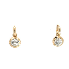 18k Yellow Gold 2.50ct H VS2 Old Mine Cut Diamond Dangle Jacket