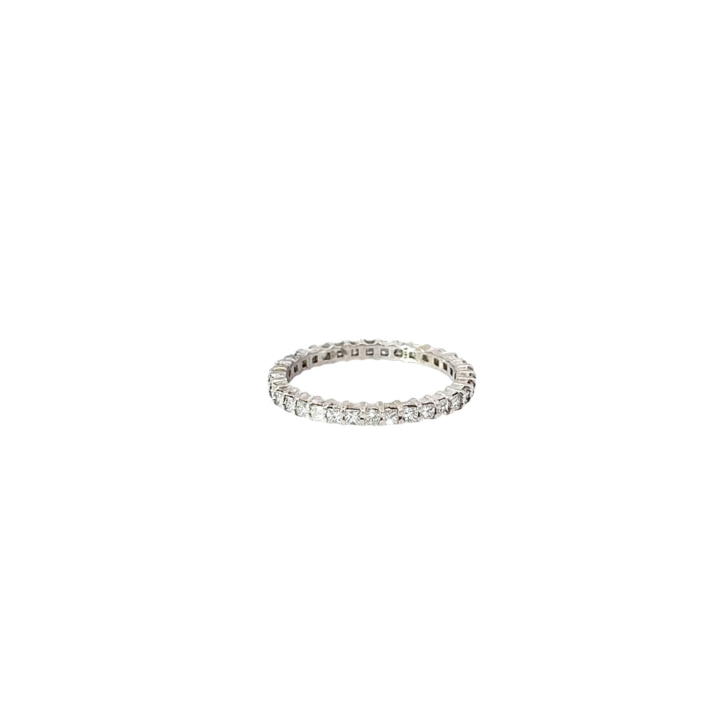 14k white gold .80ct G VS2 round diamond Eternity ring