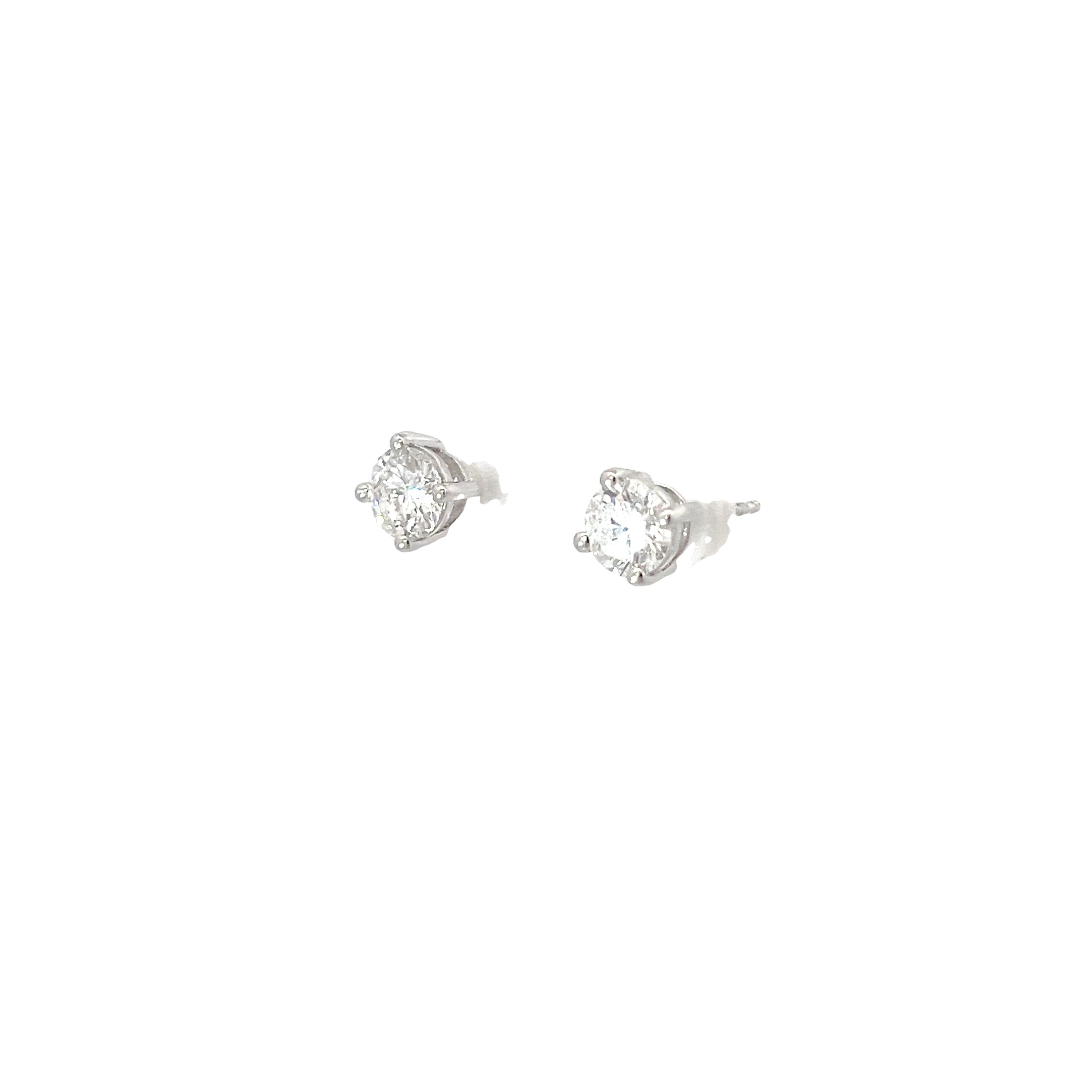 14K WHITE GOLD 1.50CT F VS2 ROUND DIAMOND STUD EARRINGS CERTIFIED BY GIA# 2239154949