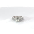 14k White Gold 1.00ct G VS2 Princess Cut and Round Diamond Total Weight Engagement Ring