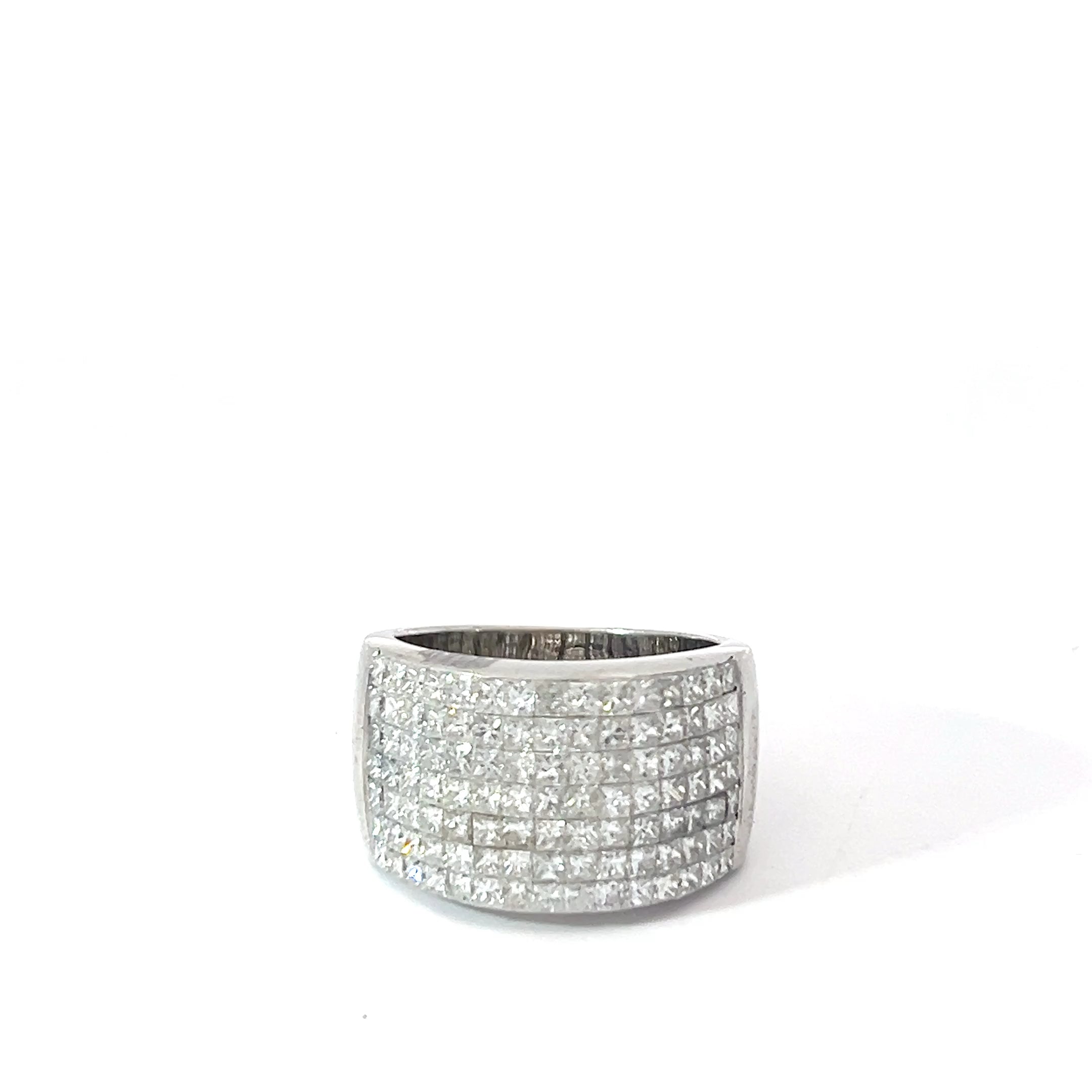 18k White Gold 4.50ct G VS2 Princess Cut Diamond Ring