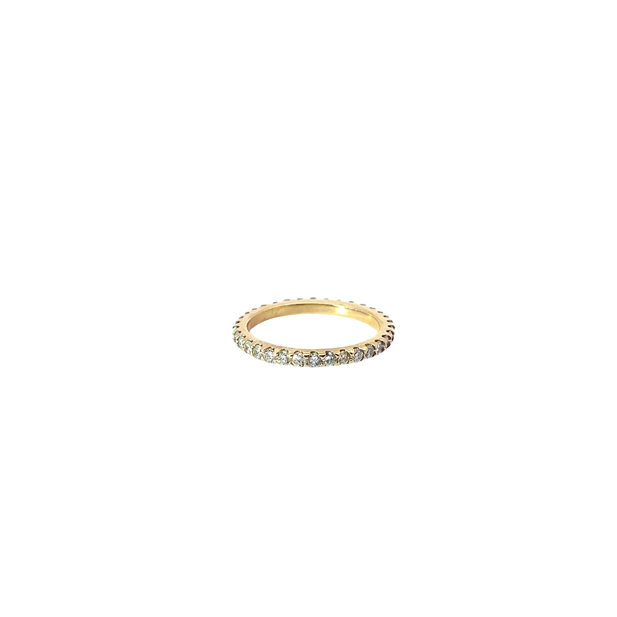 14k Yellow Gold 1.15ct H SI1 Round Diamond Eternity Ring Size 6