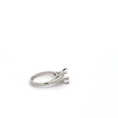 Platinum .45ct E VS1 Tapered Baguette Diamond (3) Stone Mounting Engagement Ring