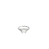 Platinum 1.02ct G SI1 Princess Cut Diamond and .38ct F VS2  Round Engagement Ring Certified by GIA #14604486