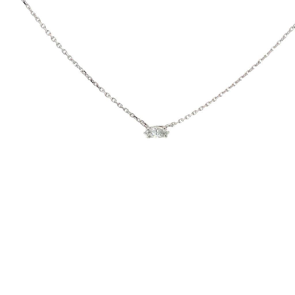 14k White Gold .20ct G VS2 Marquise Diamond Solitaire Pendant