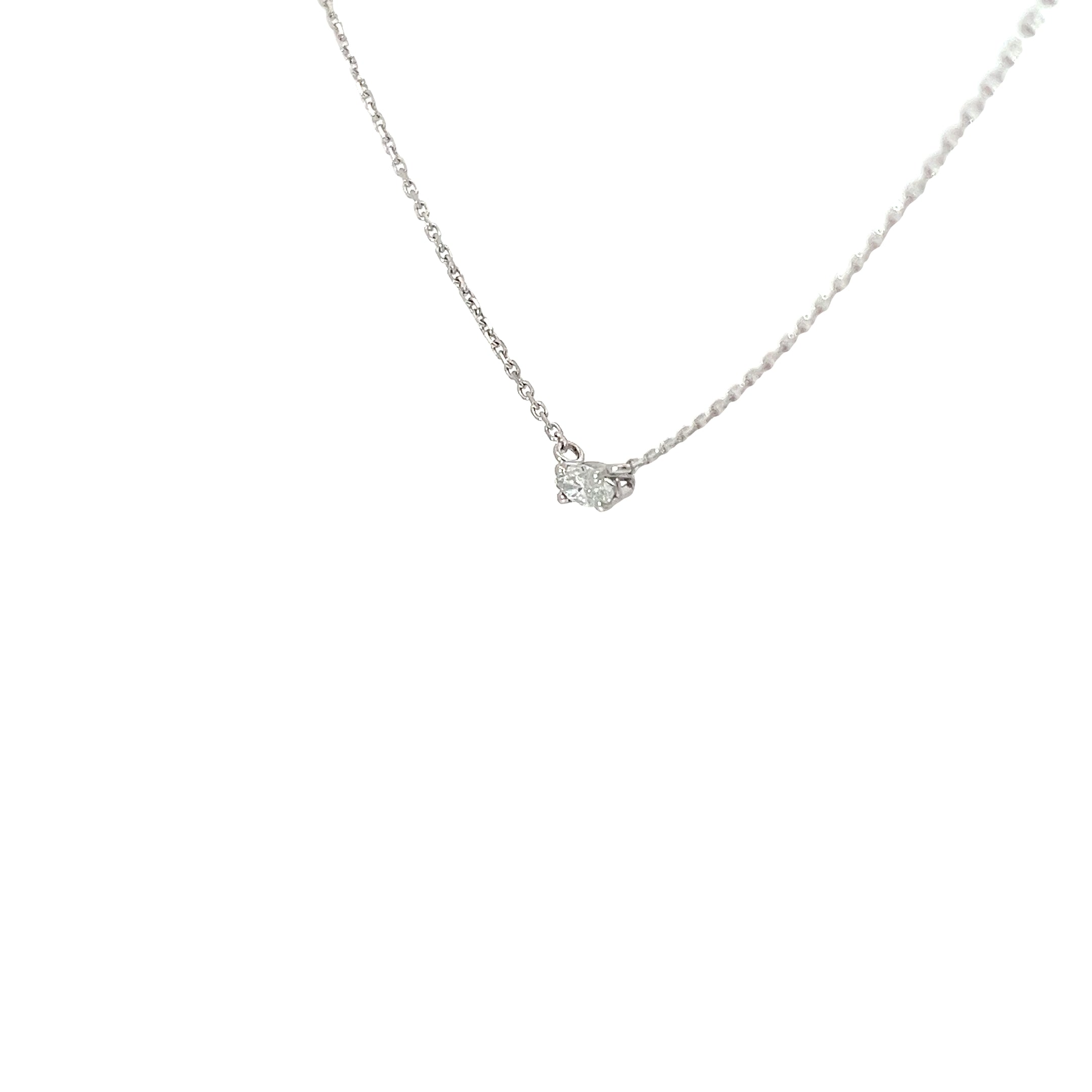14k White Gold .20ct G VS2 Marquise Diamond Solitaire Pendant