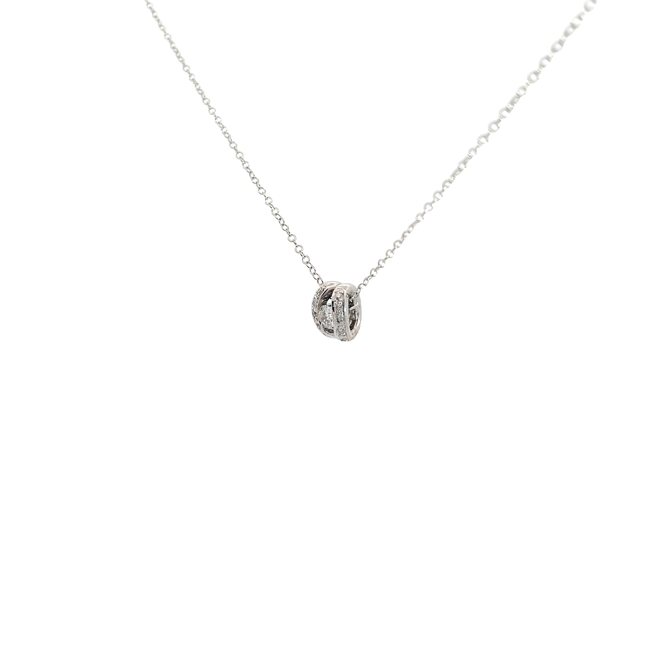14k White Gold .35ct F VS2 Round Diamond Necklace