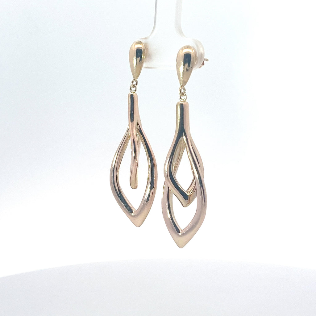 14k Rose Gold Dangle Earrings 3.60 Gram