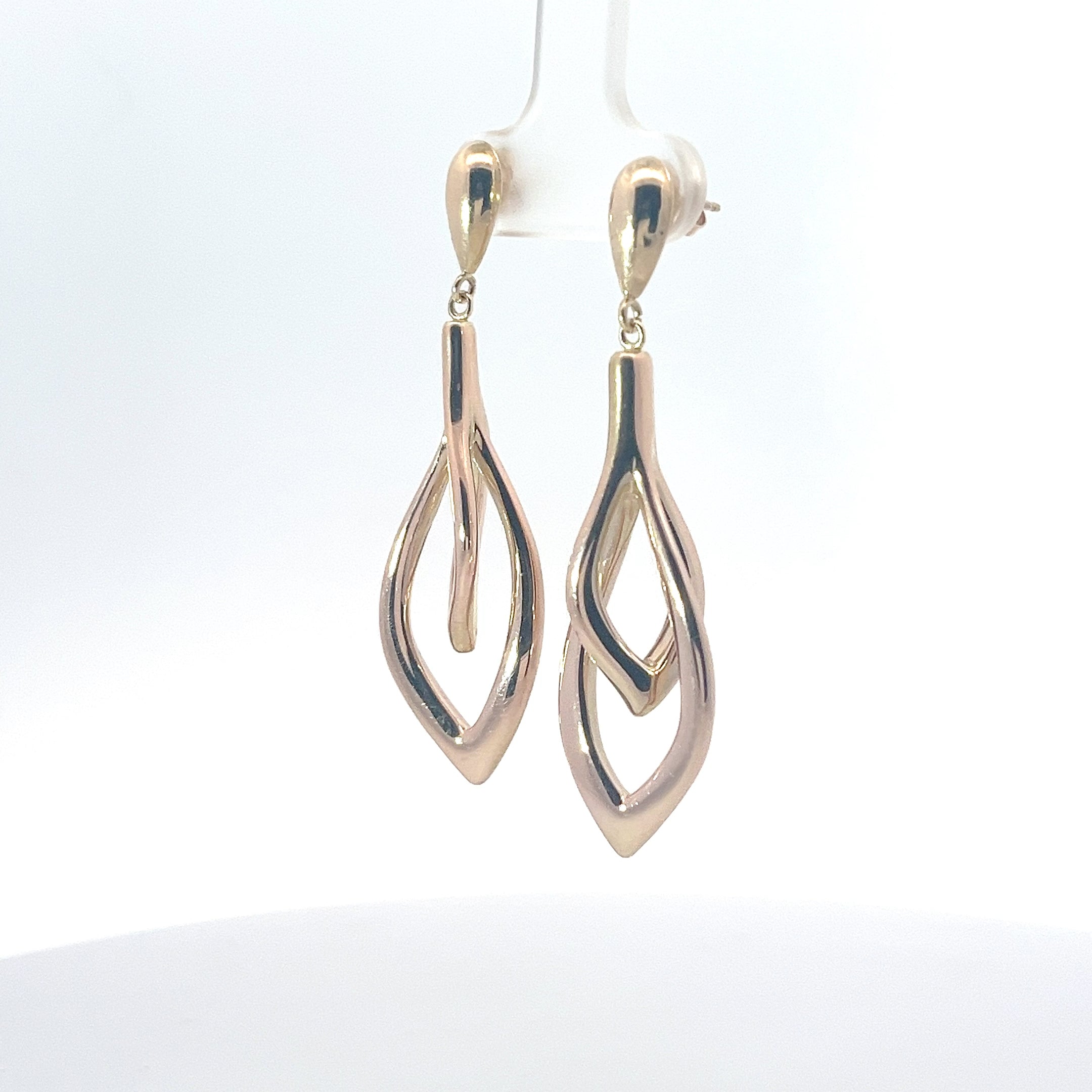 14k Rose Gold Dangle Earrings 3.60 Gram