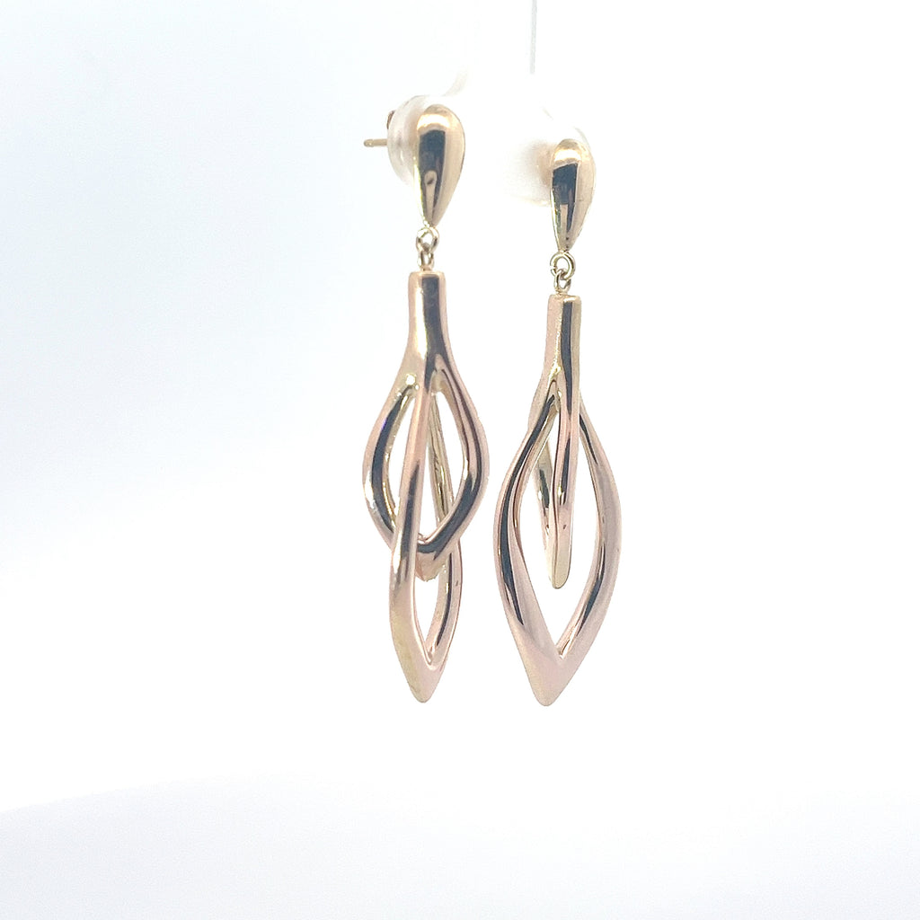 14k Rose Gold Dangle Earrings 3.60 Gram