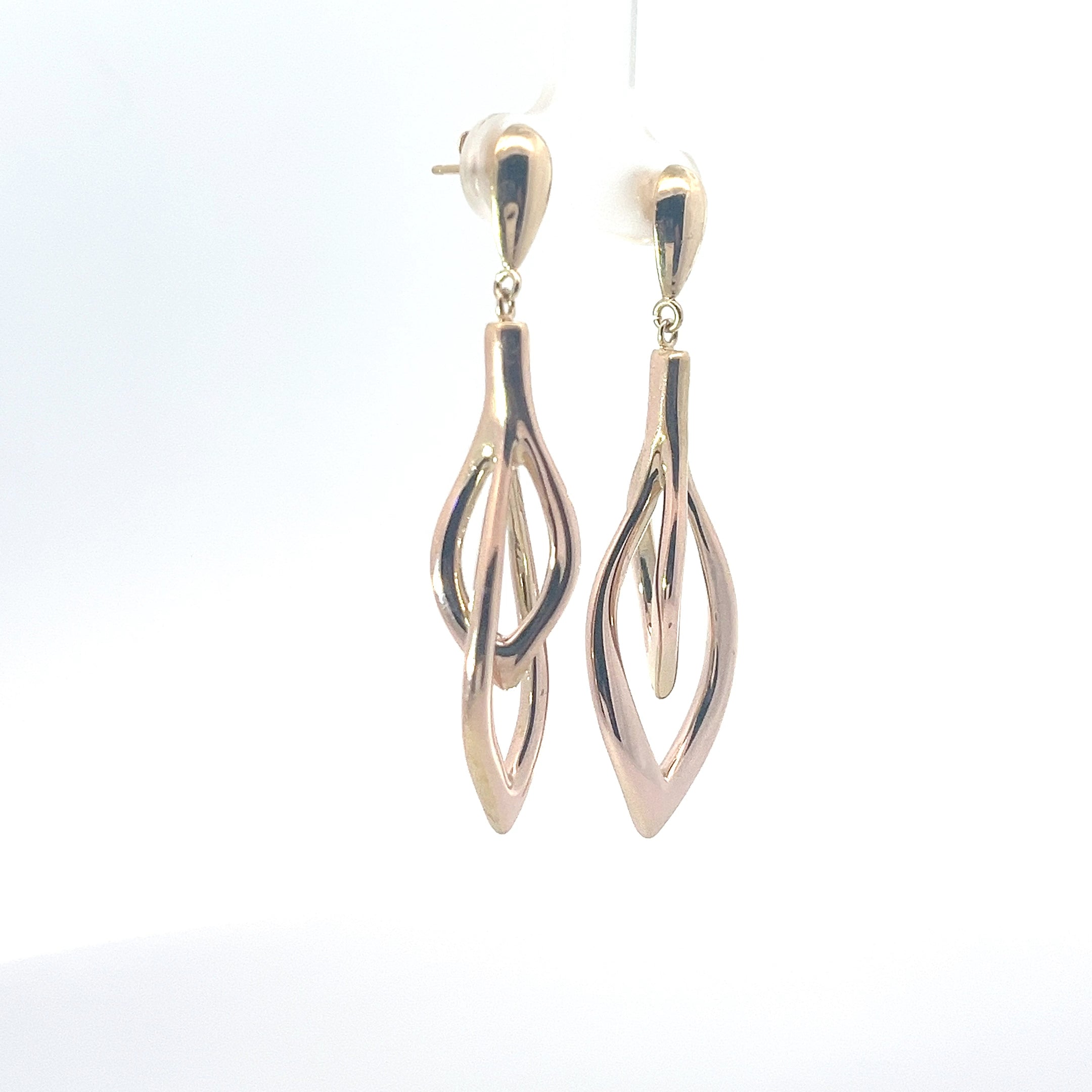14k Rose Gold Dangle Earrings 3.60 Gram