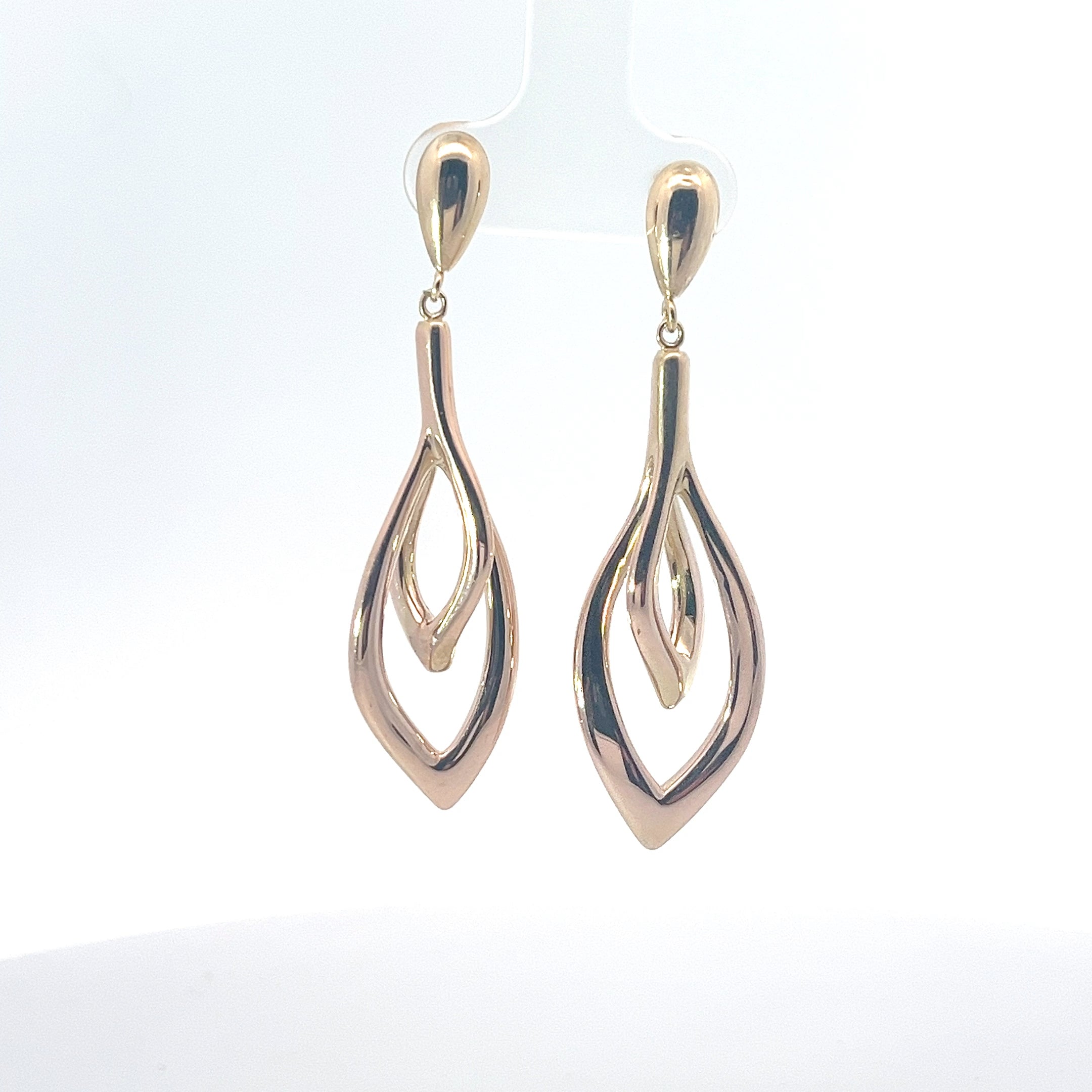14k Rose Gold Dangle Earrings 3.60 Gram