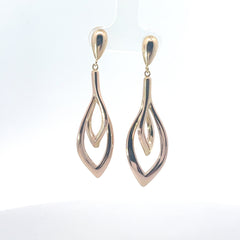 14k Rose Gold Dangle Earrings 3.60 Gram