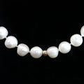 14k Yellow Gold Fresh Water Cultured Pearl/ Gold Bead Necklace 9mm 18"inch
