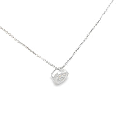 18k White Gold .25ct F VS2 Round Diamond Pave Solitaire Pendant