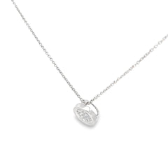 18k White Gold .25ct F VS2 Round Diamond Pave Solitaire Pendant