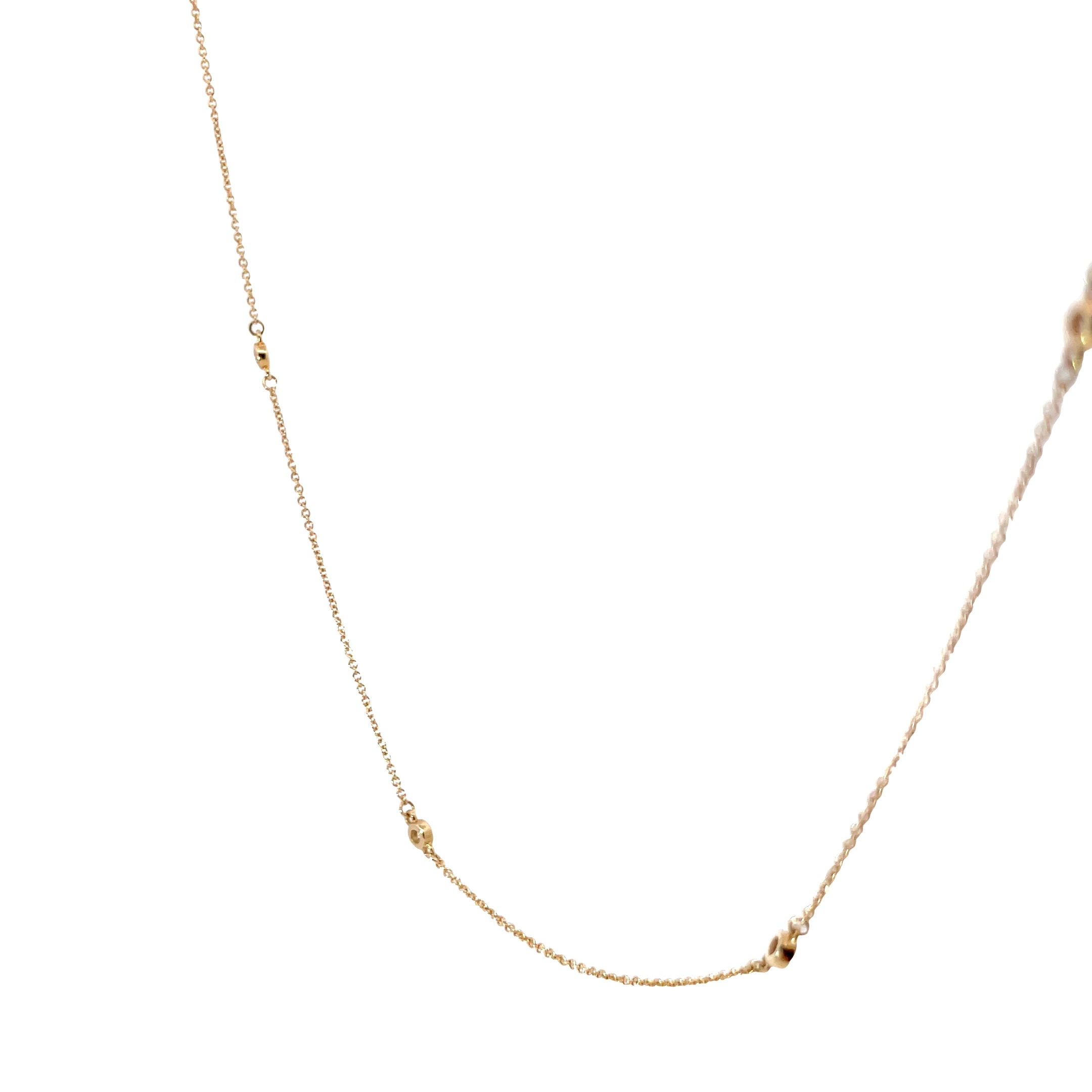 14k Yellow Gold .35ct G VS2 Round Diamonds by the Yard Necklace