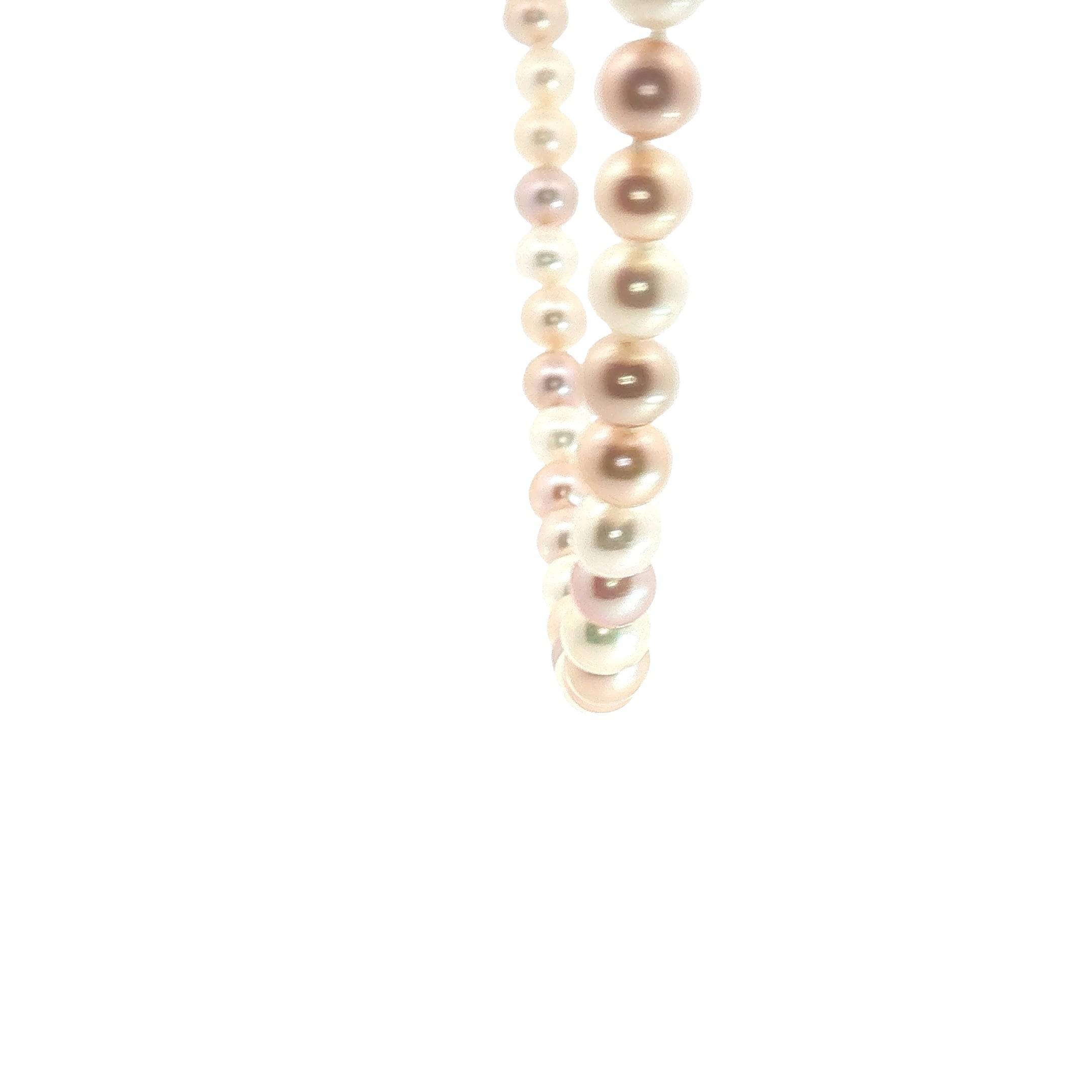 14k Yellow Gold Multi Shade Saltwater Cultured Pearl Necklace 6mm 16"inch
