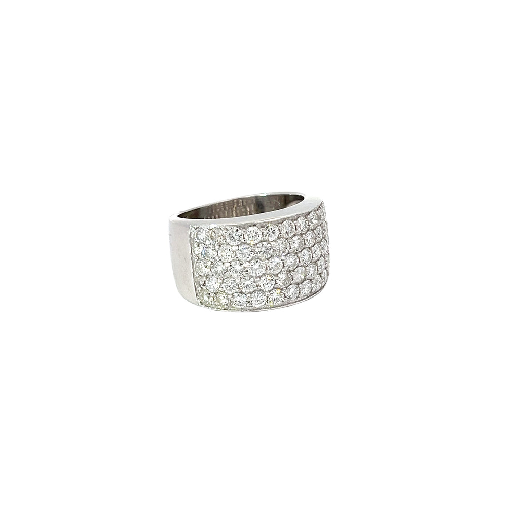 14K WHITE GOLD 3.15CT F VS2 ROUND DIAMOND 5 ROW RING 13.2MM 12 GRAM