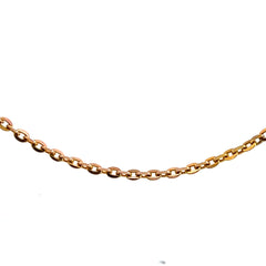 14k Rose Gold 3.8 Gram Diamond Cut Round Open Link Cable Necklace 18"inch