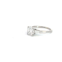 Platinum 1.86ct E SI1 /.25ct E VS1 Tapered Baguette Engagement Certified BY GIA #1232445780