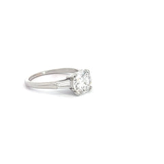 Platinum 1.86ct E SI1 /.25ct E VS1 Tapered Baguette Engagement Certified BY GIA #1232445780