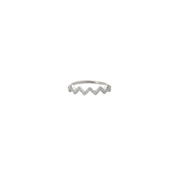 14k White Gold .30ct G SI2 Round Diamond Up & Down Zig Zag Ring