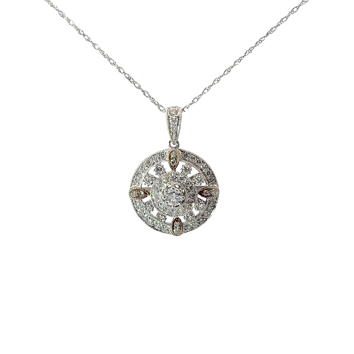 Ladies 14k Two Toned Diamond necklace