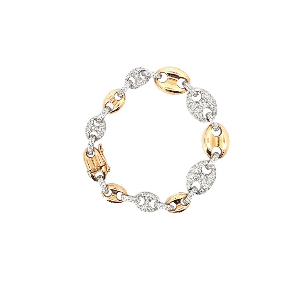 18k Rose Gold 3.19ct G VS1 Round Diamond Bracelet